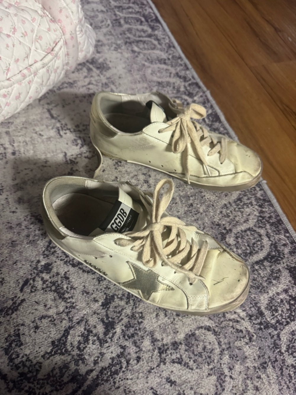 Golden Goose White Sneakers with Silver Star